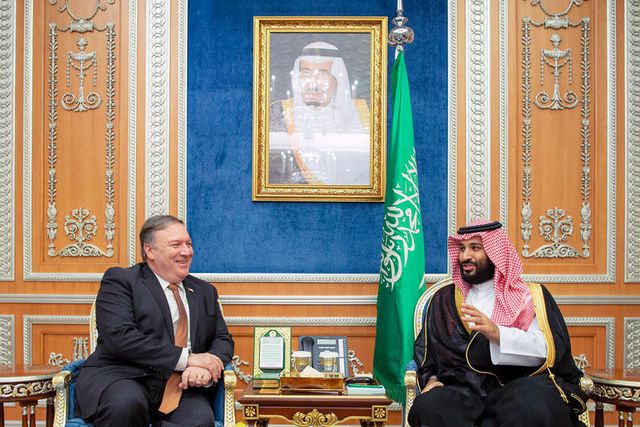 Secretary of State Michael R. Pompeo meeting with Saudi Crown Prince Mohammed bin Salman in Riyadh, Saudi Arabia earlier this week